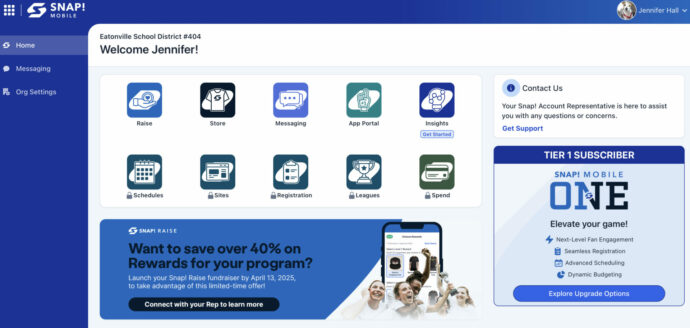 Snap Mobile One home page